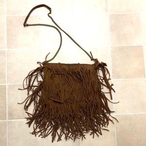 Brown handbag with strap